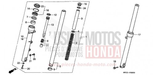 FOURCHETTE AVANT CB500R de 1994